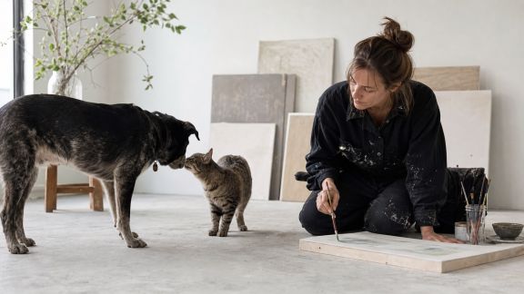 Portraits d’artistes : quand chiens et chats inspirent la création contemporaine